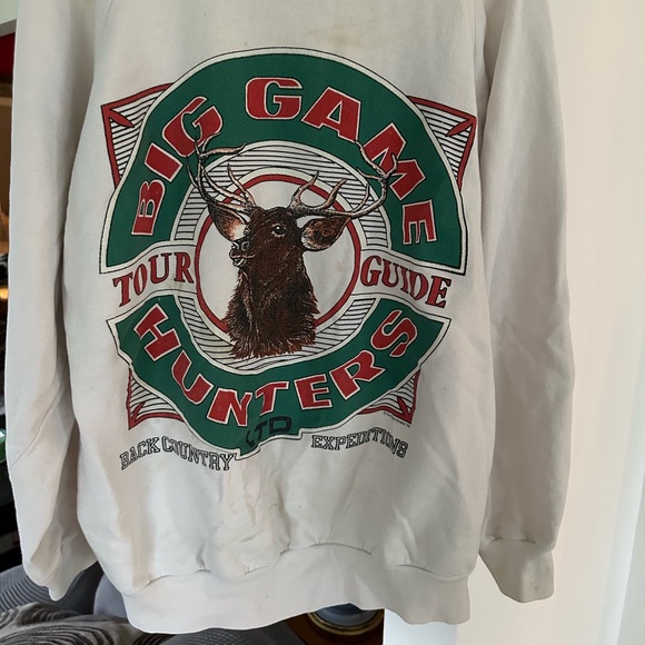 Very rare 80s Big Game Hunters Back Country Tour Guide crewneck sweatshirt - Picture 5 of 8
